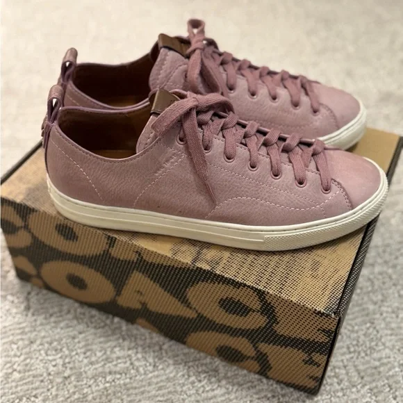 Coach Dusty Rose Nubuck Low Top Sneakers C121 - Picture 2 of 13